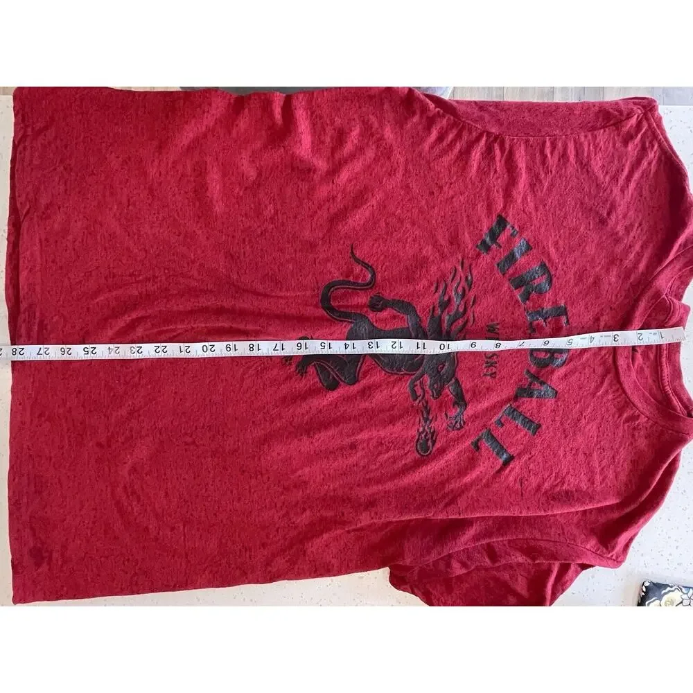 Fireball‎ Whiskey Devil Logo T Shirt Men's XL Red Short Sleeve